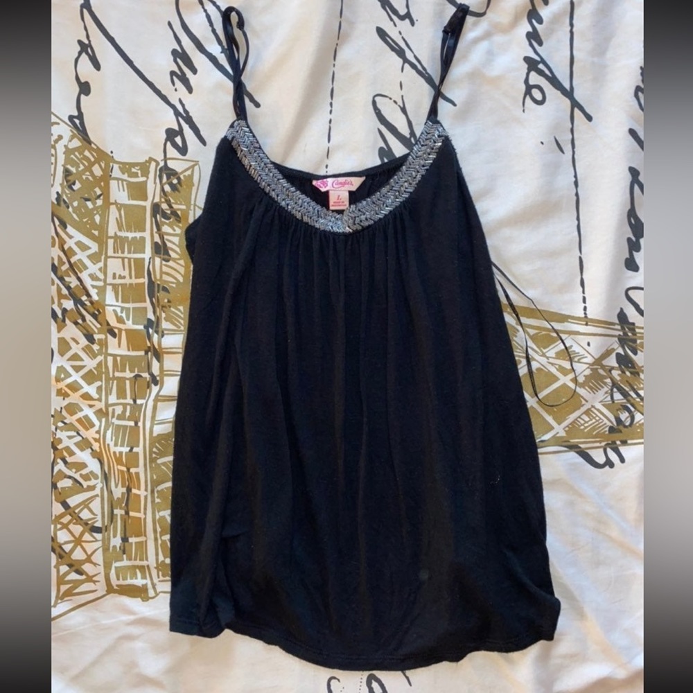 Black spaghetti strap tank